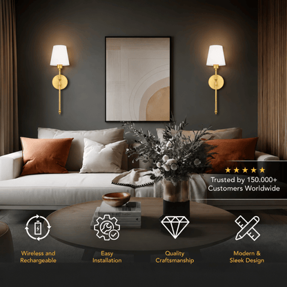 Wireless Wall Sconces – Set of 2